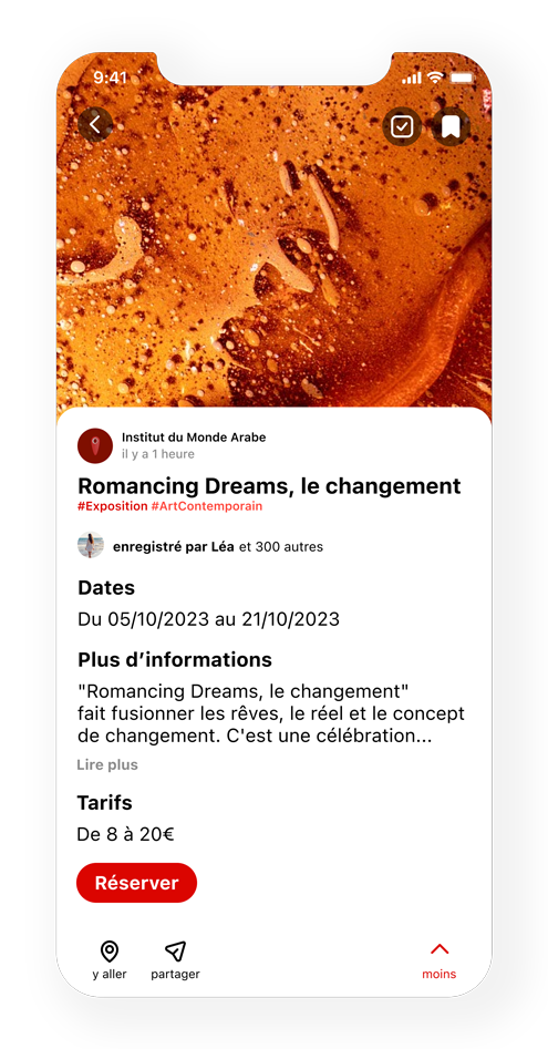 illustration de la partie home de l'application