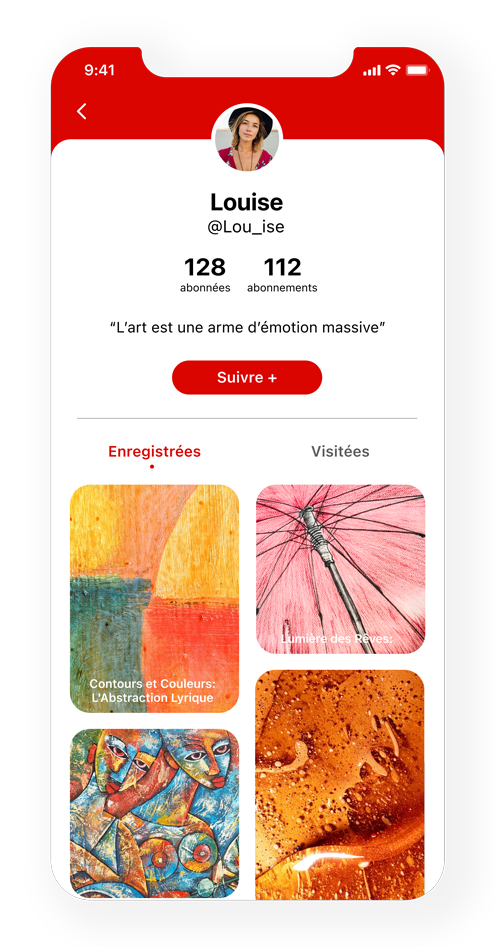 illustration de la partie profil de l'application